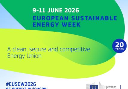 Promotional banner for the European Sustainable Energy Week 2026.