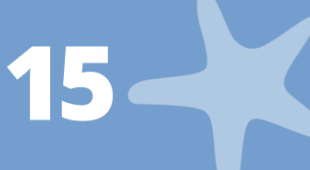 A starfish and the number 15.