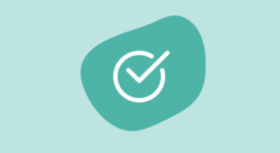 icon showing a v and a circle indicating 'authorised'