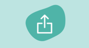 An icon showing a tray and and arrow.