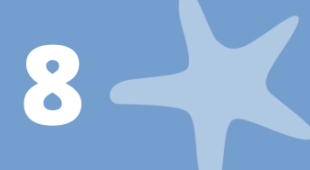 A starfish and the number 8.