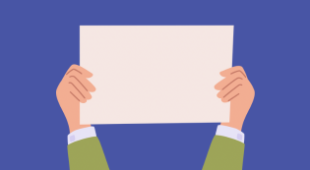 Two hands holding a paper up.