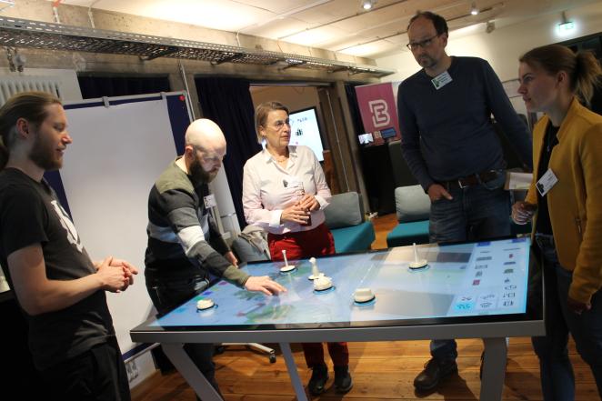 the participants at the touch table