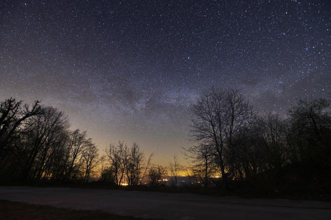 Night sky above city