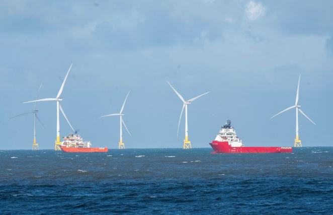 Boten op de Noordzee