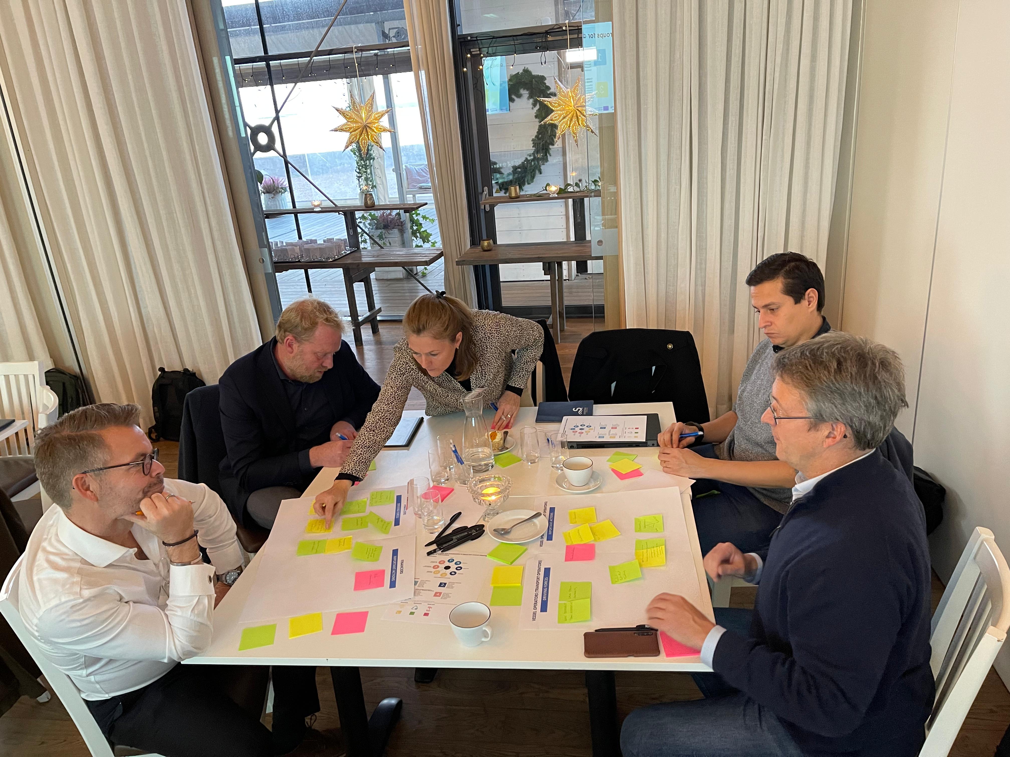 a work session with post-its