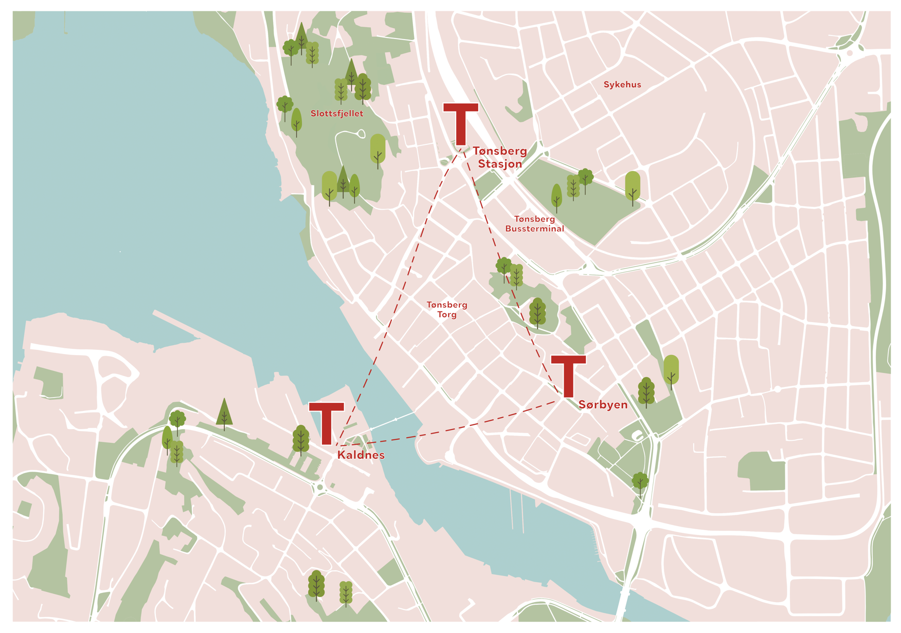 Animation of Tonsberg Map with location of the hubs pinpointed 