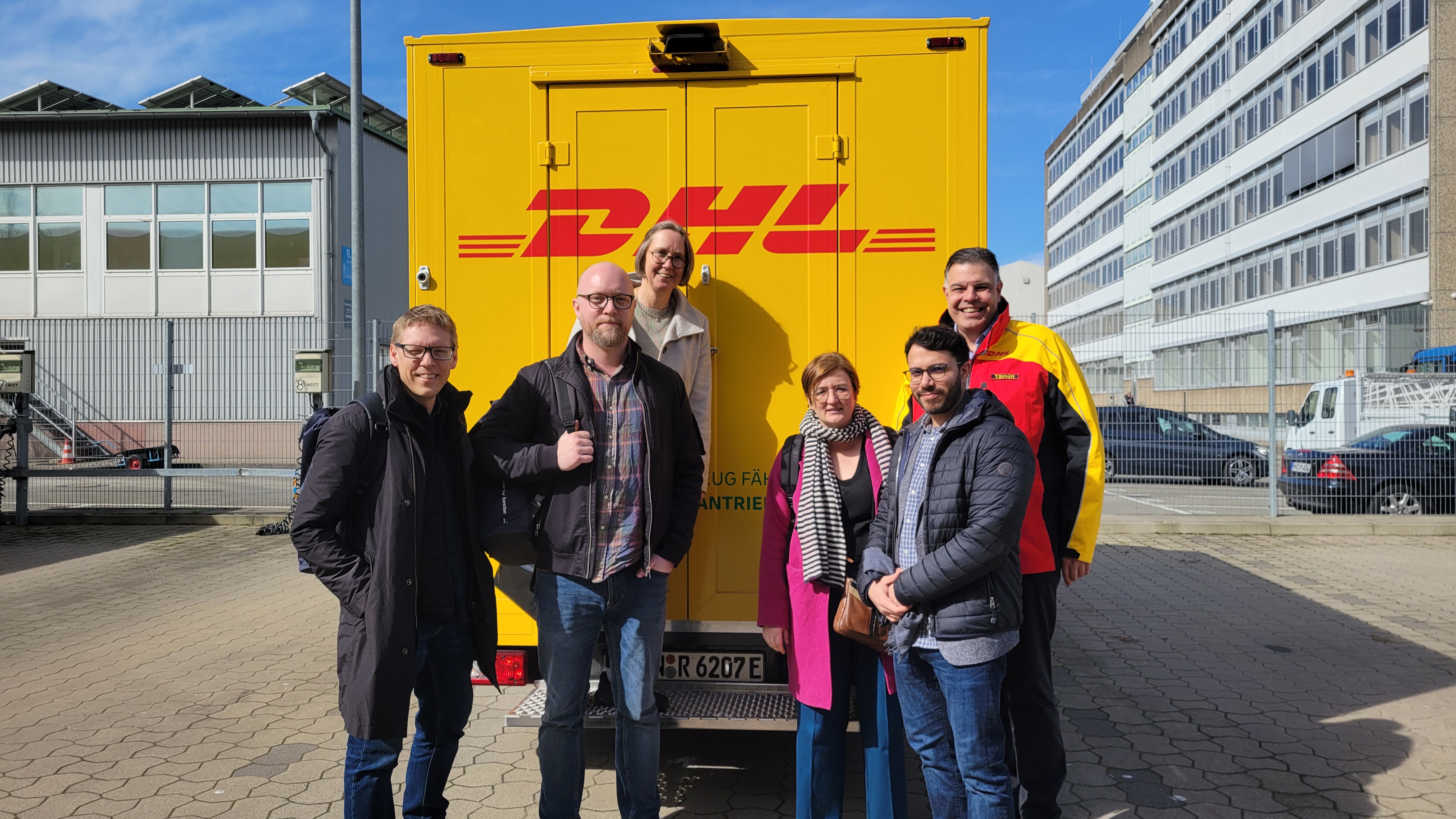 Project partners at a DHL hub in Hamburg.