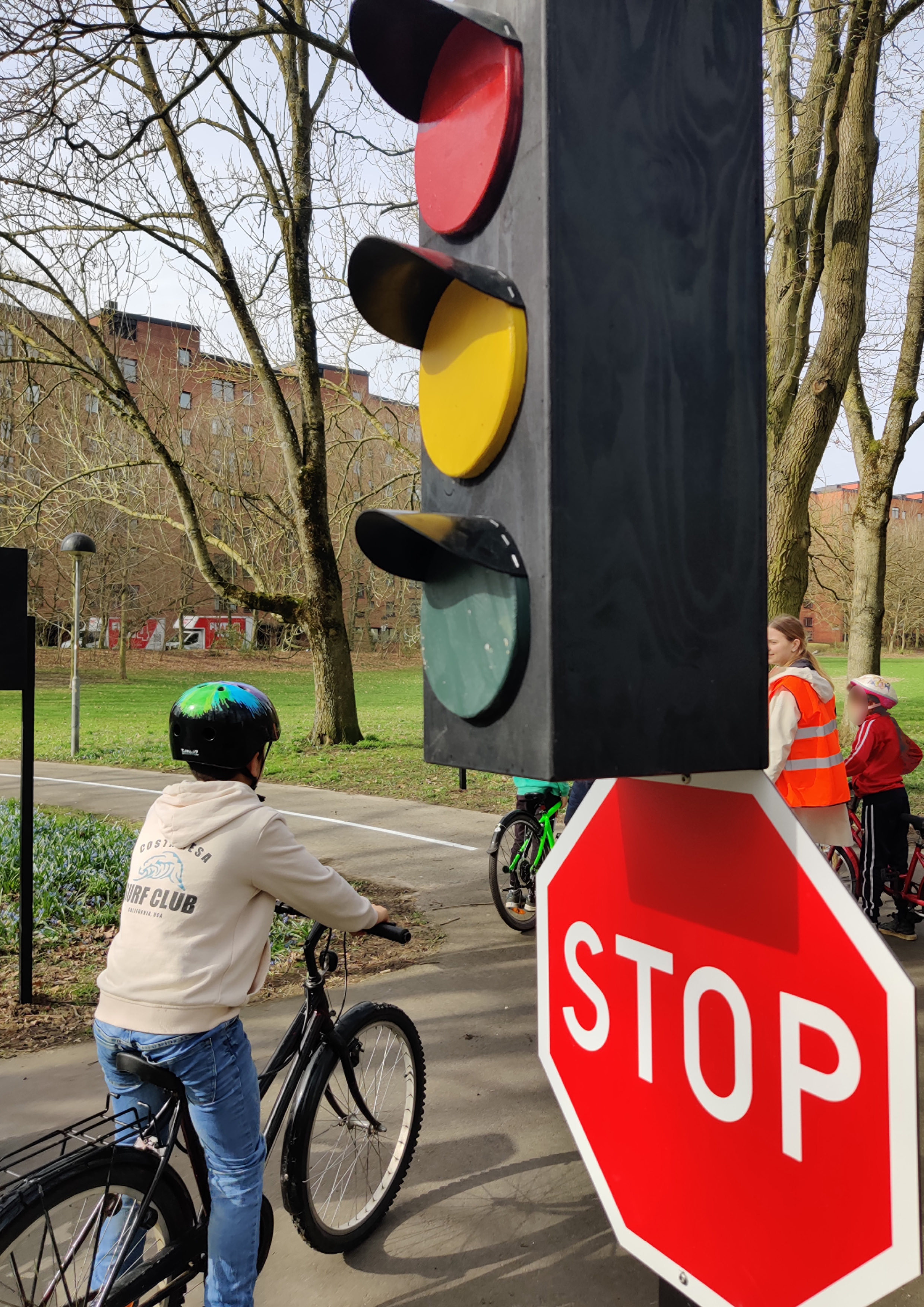 Children learning the rules of the road in Lund