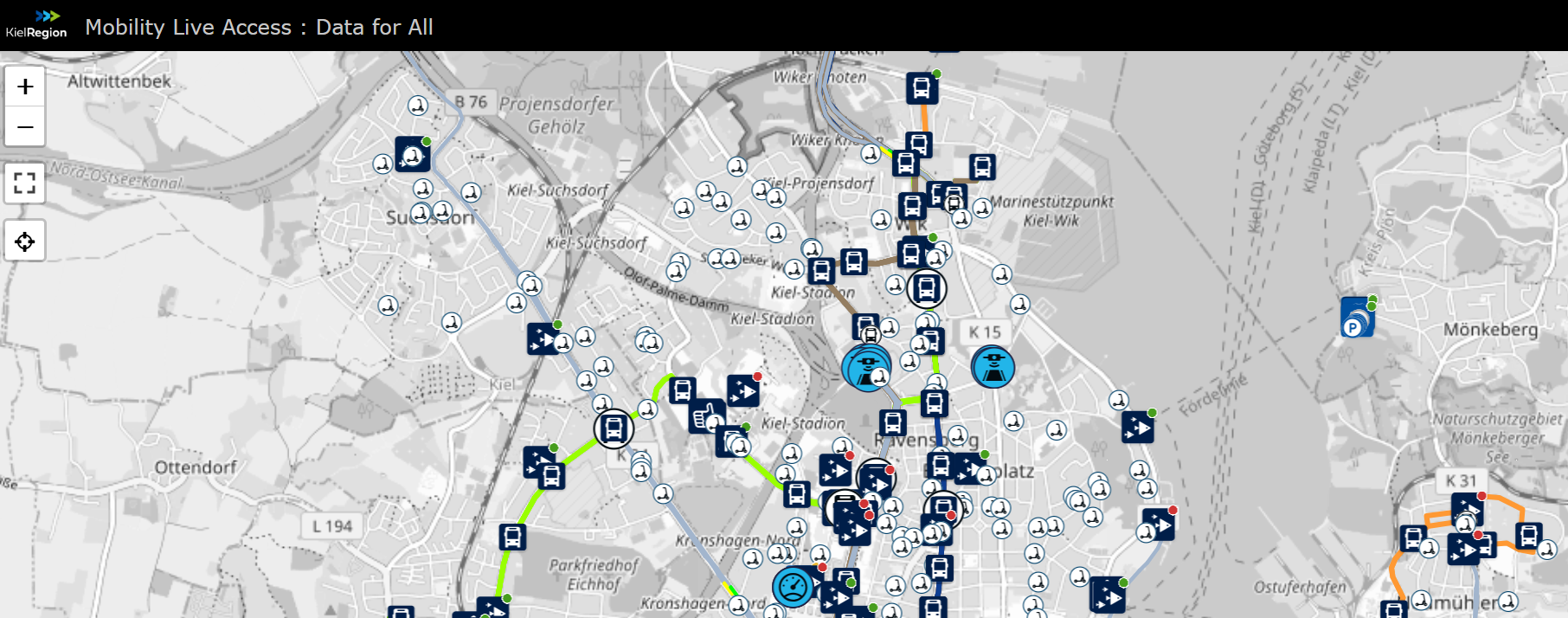 Mobility data related to fan mobility on the data platform