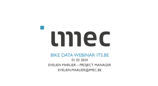 Bike Data Webinar ITS.BE 