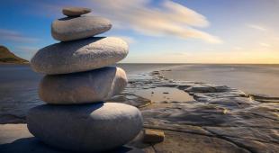 Stack of stones on the beach