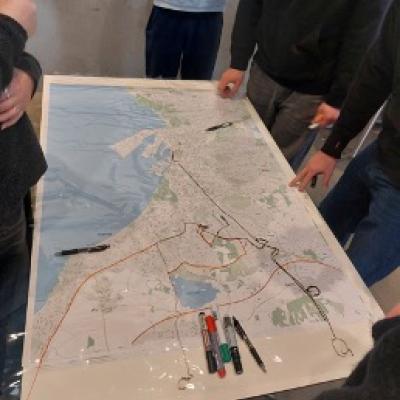 A workshop with local high school students