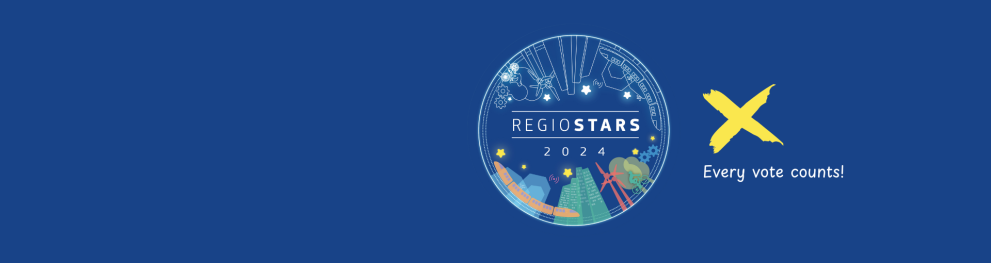 REGIOSTARS awards illustration with a cross and the text "every vote counts"