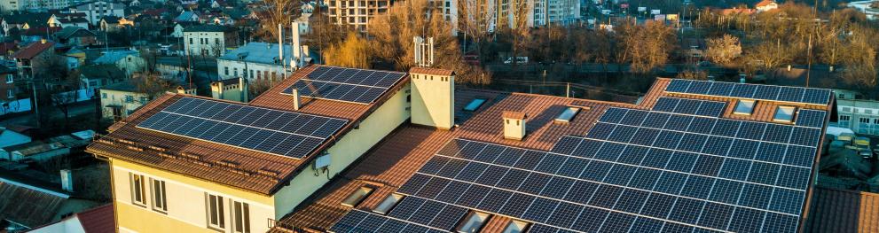 Solar panels on roof