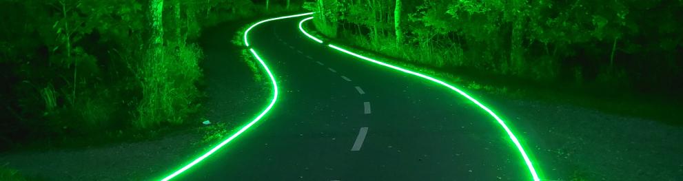 Rope light bike lane