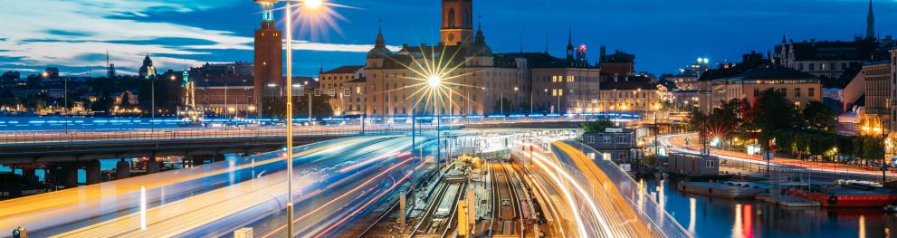 A night scene in Stockholm