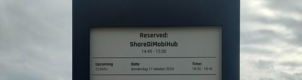 Digital board of ShareDiMobiHub meeting in Rotterdam during visit to Future mobility park